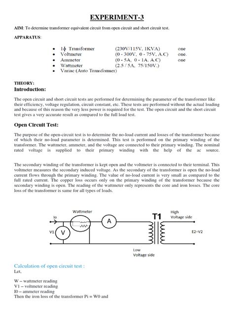 Experiment 3 | PDF | Transformer | Metrology