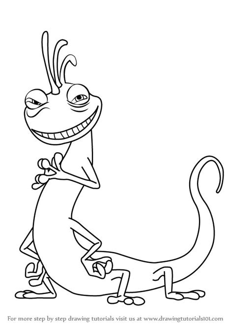 How to Draw Randall Boggs from Monsters, Inc. - DrawingTutorials101.com | Monster coloring pages ...