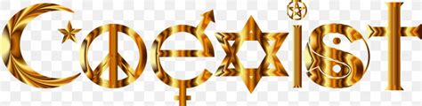 Coexist Symbol Religion Clip Art, PNG, 2268x580px, Coexist, Brand, Brass, Bumper Sticker, Gold ...