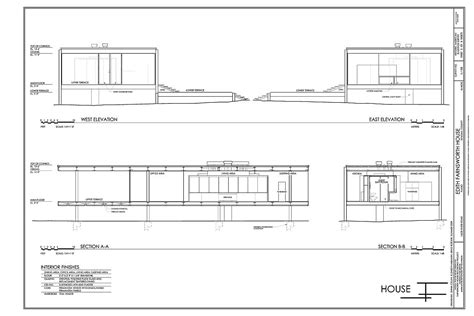 Mies Van Der Rohe Farnsworth House Elevation