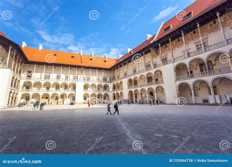 Krakow, Poland - 14 March, 2022: the Wawel Castle Inside Court is a ...