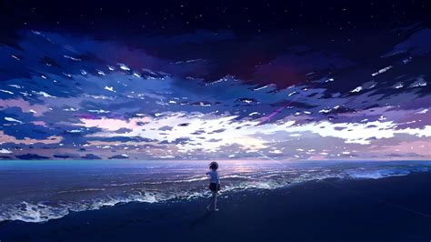 Anime Scenery Wallpaper: Beach and Ocean