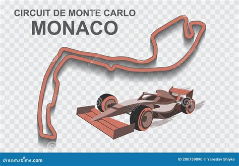 Monaco Circuit, Monaco. Motorsport Race Track Vector Map ...