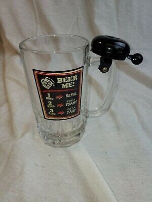 Bell Ringer Beer Mug with Bicycle Bell 20 oz Glass WEMBLEY Gag Gift | eBay