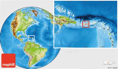 Physical Location Map of Orocovis, highlighted country