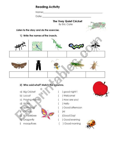 Very Quiet Cricket Printables