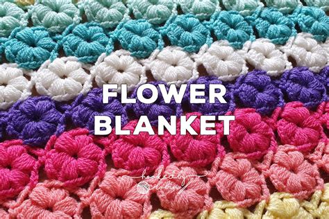 Crochet Puff Flower Blanket Written Pattern — Hooked by Robin