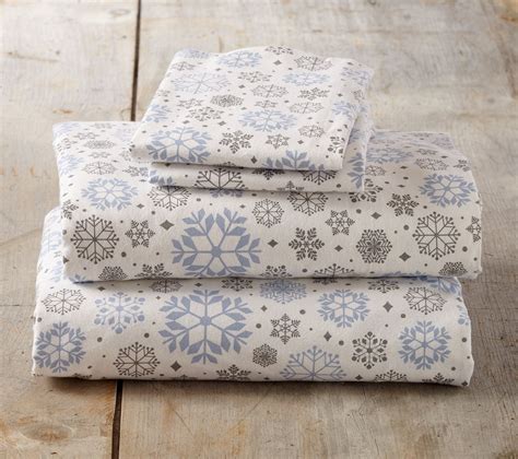 Home Fashion Designs Flannel Sheets Queen Winter Bed Sheets Flannel Sheet Set Snowflakes Flannel ...