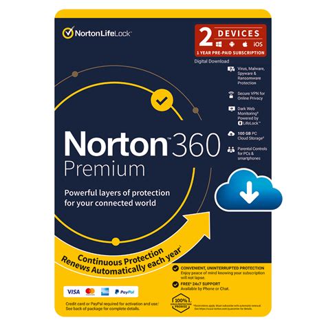 Norton 360 Premium - 2 Devices - 1 Year Pre-Paid Subscription ...