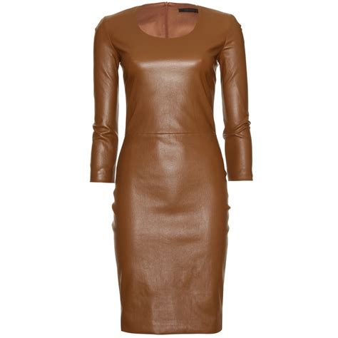 The Row Quarny Leather Dress in Brown - Lyst