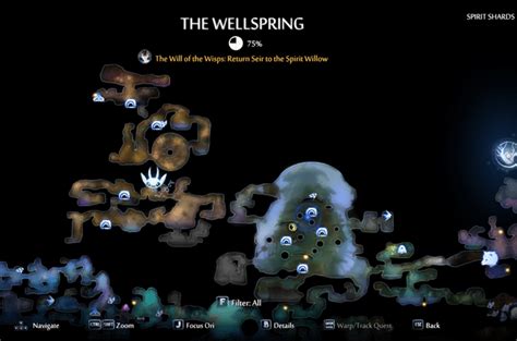 Ori and the will of the wisps The Wellspring Walkthrough 100% map