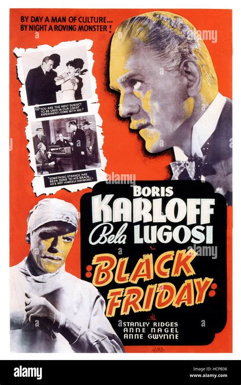 BLACK FRIDAY, Boris Karloff on poster art, 1940 Stock Photo - Alamy