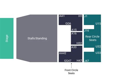 O2 Apollo Manchester Seating Map - Stalls Standing Layout