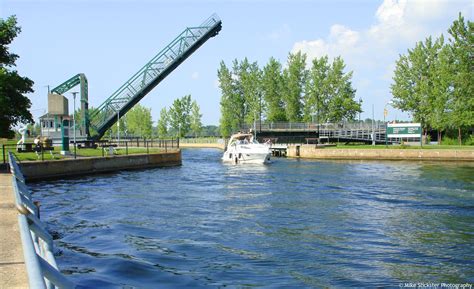 St-Jean-sur-Richelieu; Pont Gouin raised above the Chambly Canal. | The province, Quebec, Marina ...