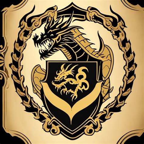 Make a family crest that has a western style dragon...