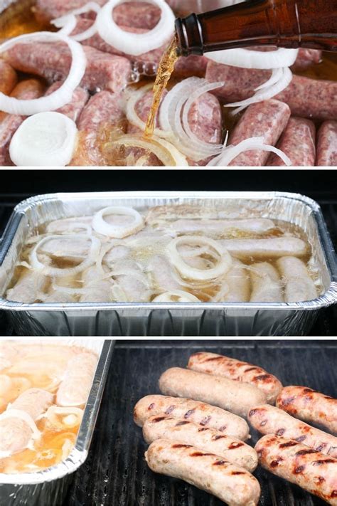 Bratwurst in Beer on Grill • Bake Me Some Sugar