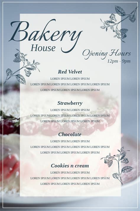 Bakery House Menu | メニュー Template