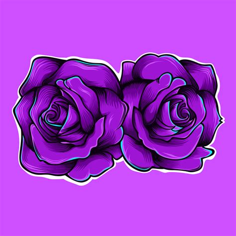 Purple roses with bright purple light are very cool for t-shirt needs 9321002 Vector Art at Vecteezy