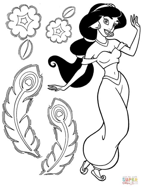 Beautiful Jasmine coloring page | Free Printable Coloring Pages