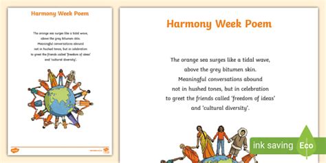 Harmony Week Poem (teacher made) - Twinkl