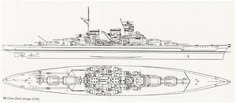 Sigfried Breyer's drawing of the H-39 design, from his classic volume "Battleships and ...