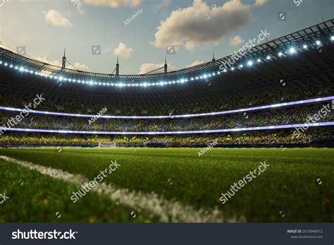 Soccer Stadium Evening Arena Crowd Fans Stock Illustration 2018940512 ...