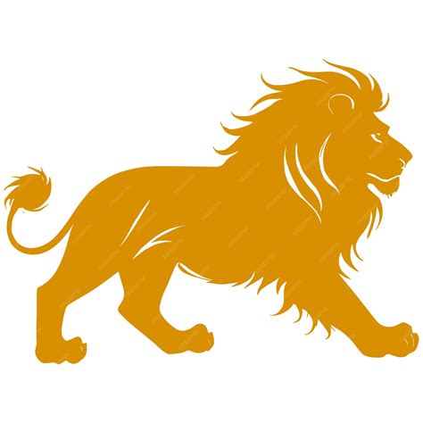 Premium Vector | Gold lion silhouette