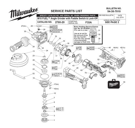 Buy Milwaukee 2780-20-(F33A) Replacement Tool Parts | Milwaukee 2780-20-(F33A) Cordless Grinder ...