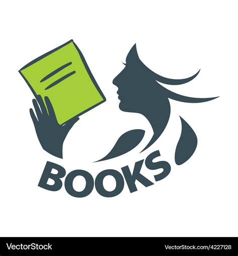 Logo girl reading a book Royalty Free Vector Image