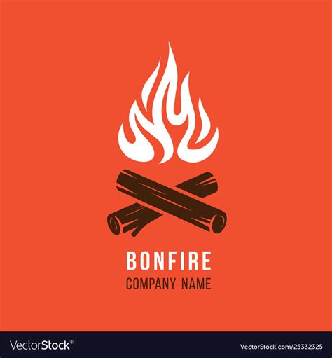 Campfire with firewood Royalty Free Vector Image