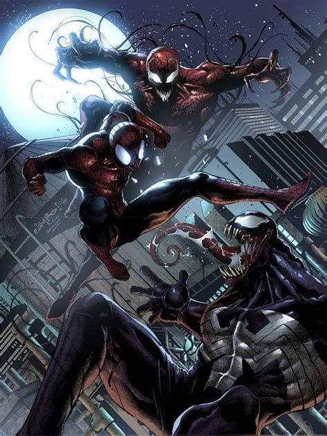 Spider-Man vs Carnage & Venom by Jimbo Salgado | Symbiotes marvel ...