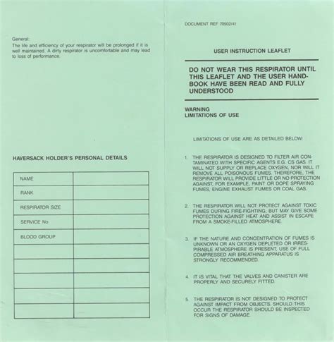 gas mask size chart - Keski