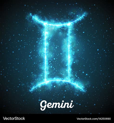 Abstract zodiac sign gemini on a Royalty Free Vector Image