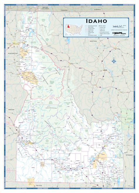 Meridian Idaho Wall Map Color Cast Style By Marketmaps - Bank2home.com