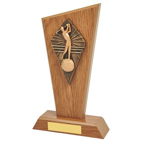 Golfer Wood Trophy 23cms- Qualiy Golf trophies from OnlineTrophies