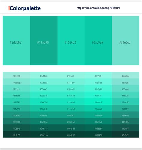 270+ Latest Color Schemes with Caribbean Green Color tone combinations | 2023 | iColorpalette