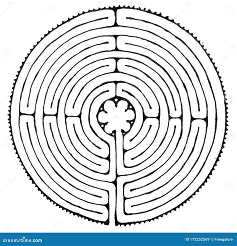 Labyrinth Layout of Chartres Labyrinth Stock Illustration - Illustration of nhand, power: 172252569