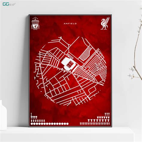 Map of ANFIELD City Map of LIVERPOOL Anfield Stadium - Etsy