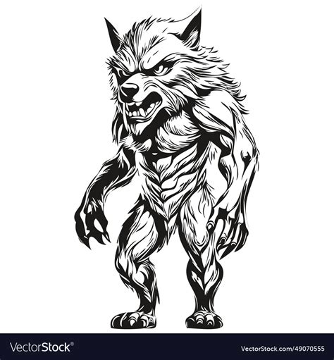 Transparent halloween werewolf for night Vector Image