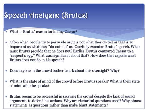 PPT - Speech Analysis: (Brutus) PowerPoint Presentation, free download - ID:1455872