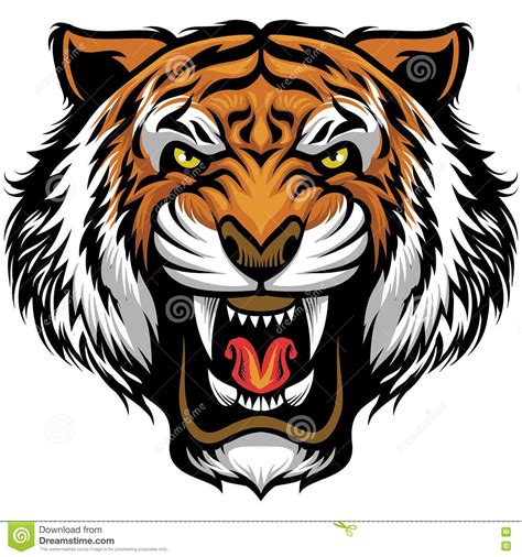 Angry tiger face stock vector. Illustration of cartoon - 70770388 ...