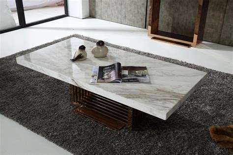 Fabrizio Modern White Marble Coffee Table - Modern Coffee Tables Marble