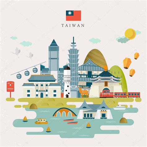 Lovely Taiwan travel map Stock Vector Image by ©kchungtw #91560114