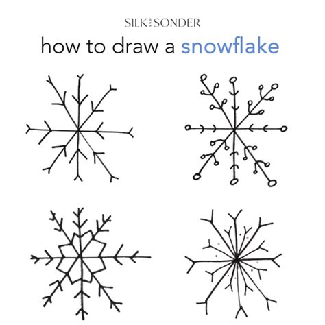 How to Draw a Snowflake - 4 Easy Doodles! – Silk + Sonder