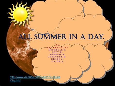 😎 All summer in a day by ray bradbury text. All Summer In A Day Short ...