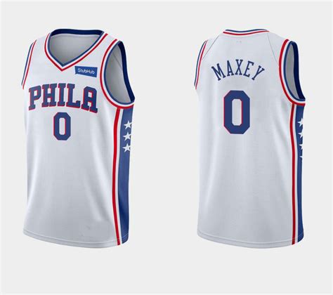 Starter Mens Philadelphia 76ers Tyrese Maxey White Association Edition ...