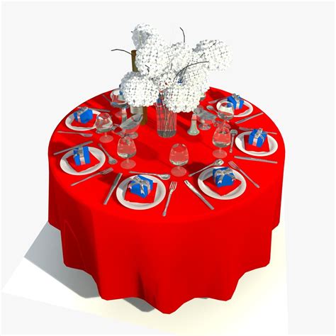 Round Dining Table Set 3D Model $10 - .3ds .c4d .fbx .obj - Free3D