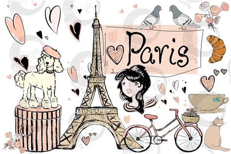 Paris | Clip Art Illustrations | PNG/JPEG