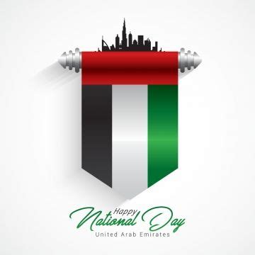 happy national day united arab emirates greeting card with cityscape in ...