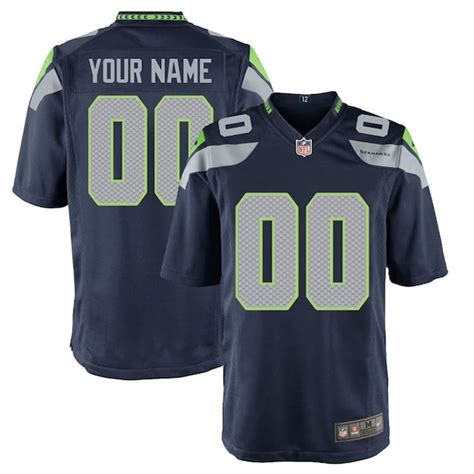 Men's Seattle Seahawks Nike College Navy Custom Game Jersey - NFLShop.com